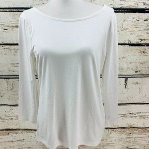 Talbots Women's Top White Long Sleeve MP NWT
